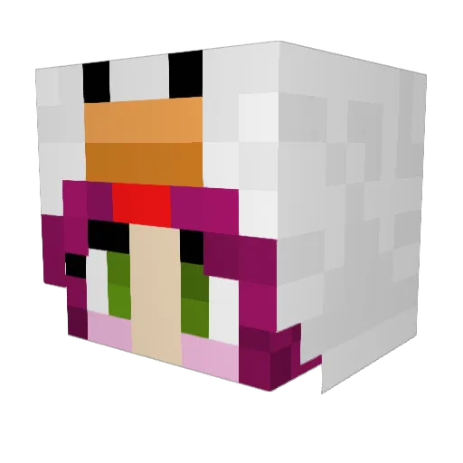 chicken_507 Minecraft avatar head, 3D render