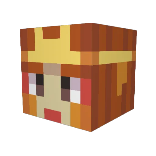 chicken_neck_ Minecraft avatar head, 3D render