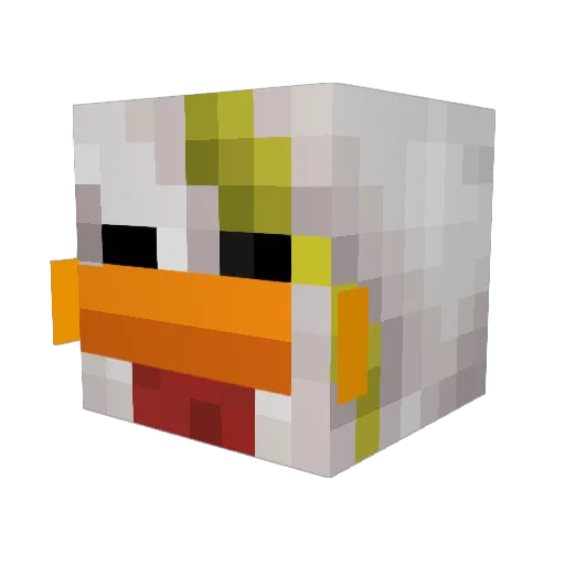 chicken_ph Minecraft avatar head, 3D render