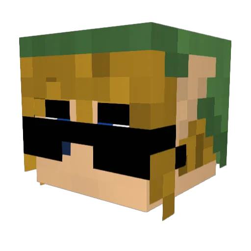chickenbabo Minecraft avatar head, 3D render
