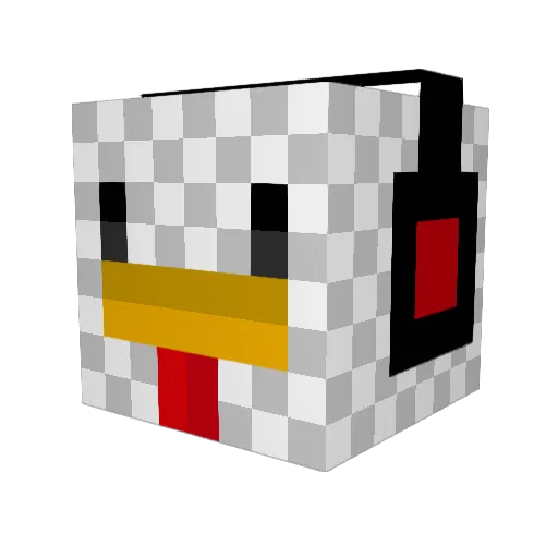 chickenpool Minecraft avatar head, 3D render