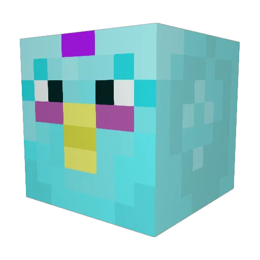 chickmix Minecraft avatar head, 3D render