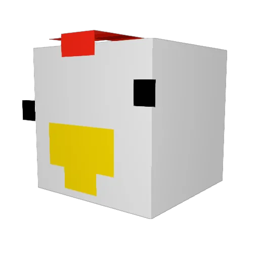 chickody Minecraft avatar head, 3D render