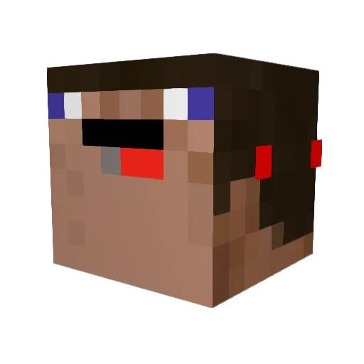 chickswhite Minecraft avatar head, 3D render