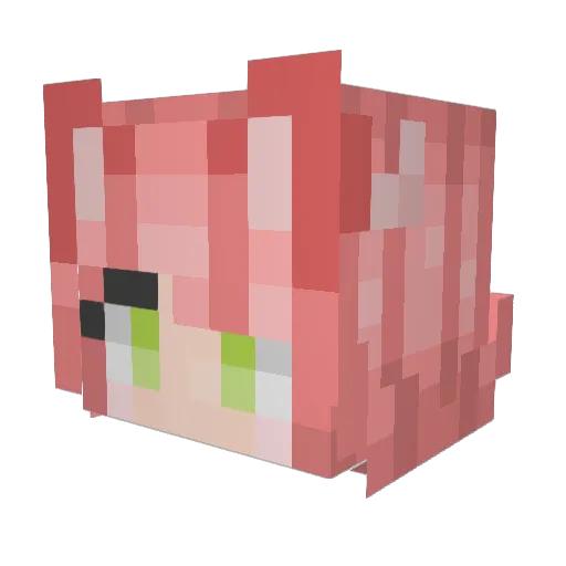 chicolina Minecraft avatar head, 3D render