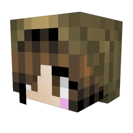 chicsof Minecraft avatar head, 3D render
