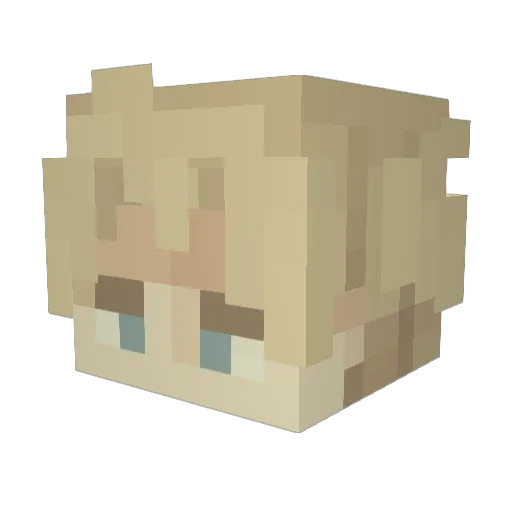 chiehen Minecraft avatar head, 3D render