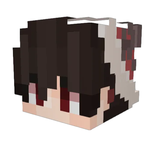 chiirou Minecraft avatar head, 3D render