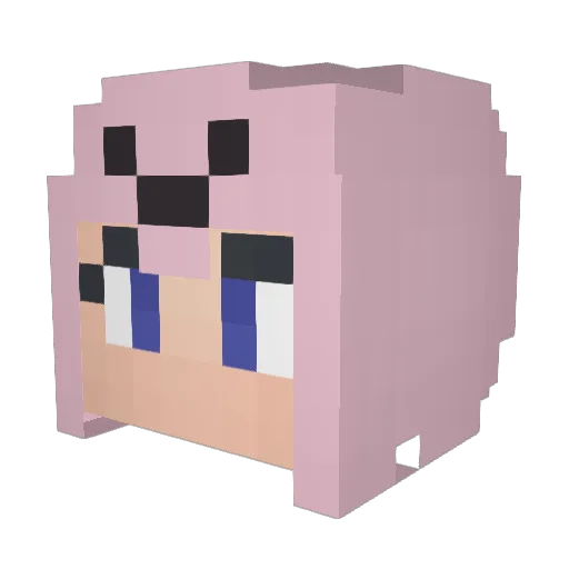 chikaguya Minecraft avatar head, 3D render