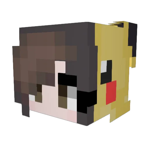 chikapika Minecraft avatar head, 3D render