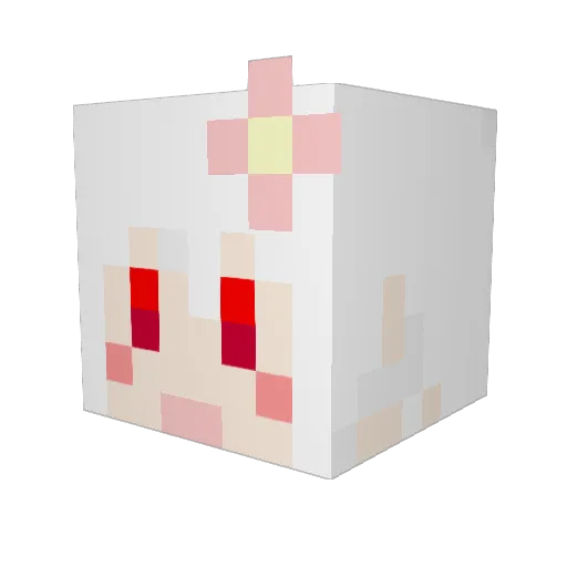 chikaten Minecraft avatar head, 3D render