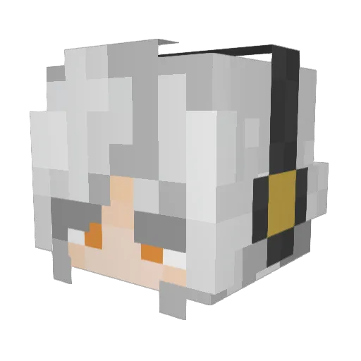chikironi Minecraft avatar head, 3D render