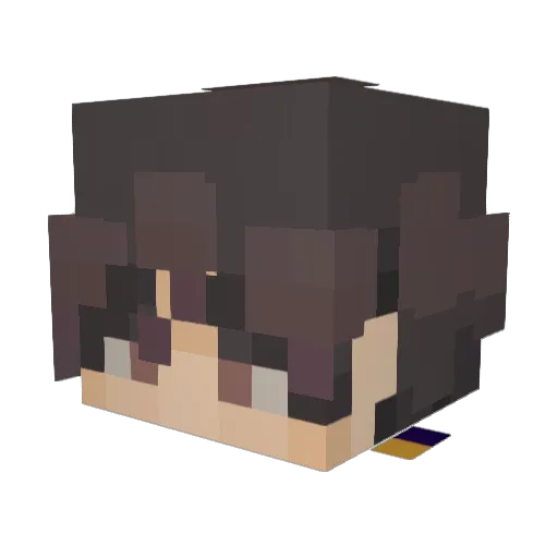 chikoish Minecraft avatar head, 3D render