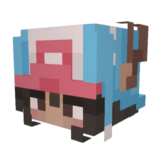 chikonkatsu Minecraft avatar head, 3D render