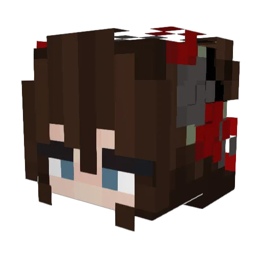 chikuwawaa Minecraft avatar head, 3D render