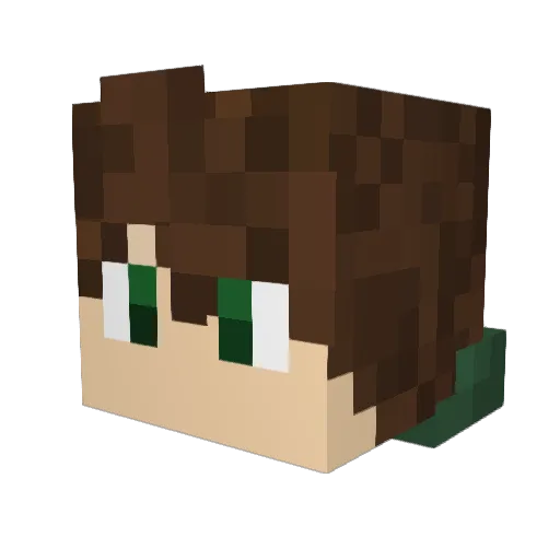 childmime Minecraft avatar head, 3D render