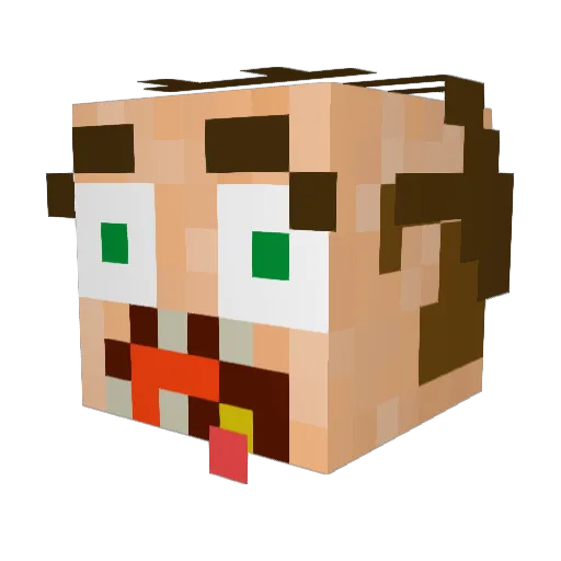 chilenin Minecraft avatar head, 3D render