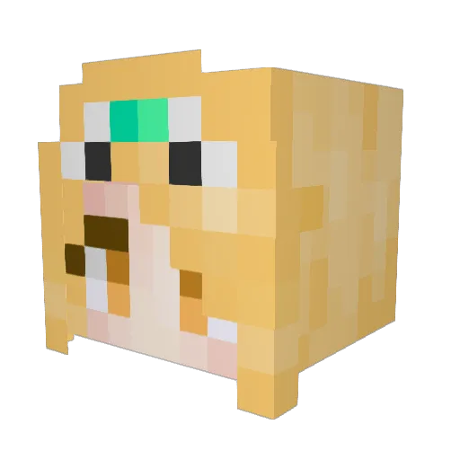 chinalover Minecraft avatar head, 3D render