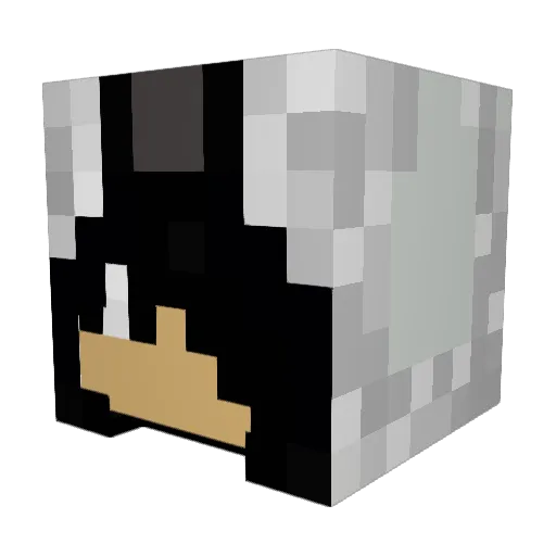 chinois2 Minecraft avatar head, 3D render