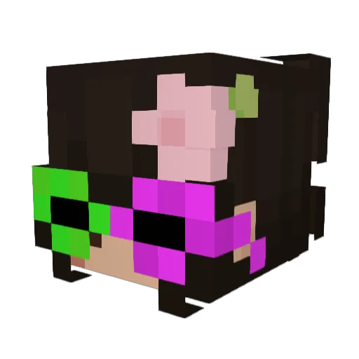 chiptunes Minecraft avatar head, 3D render