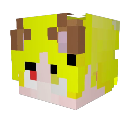 chirichiri3 Minecraft avatar head, 3D render