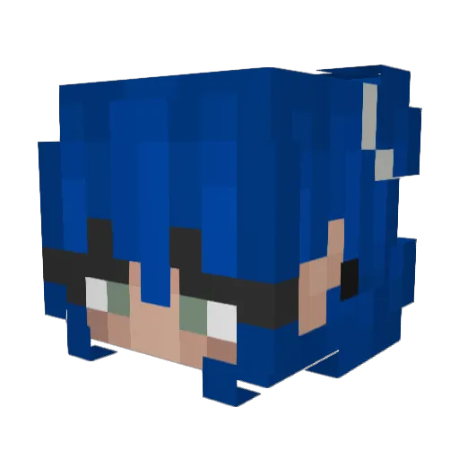 chirrant Minecraft avatar head, 3D render