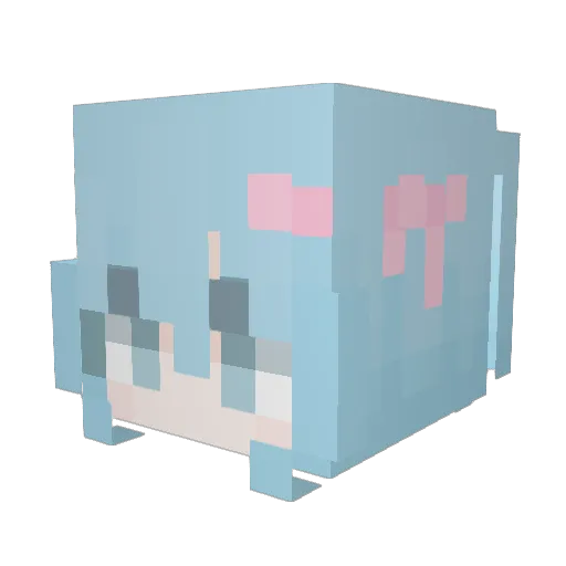 chiumisu Minecraft avatar head, 3D render