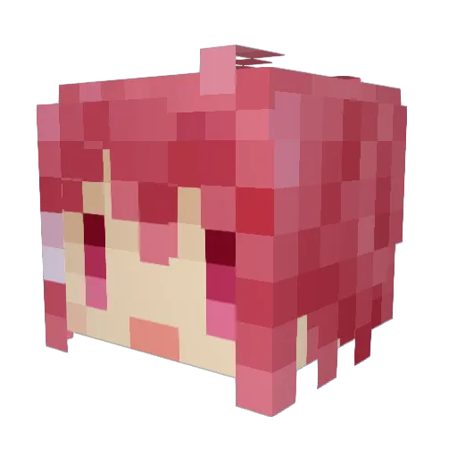 chiyoco Minecraft avatar head, 3D render