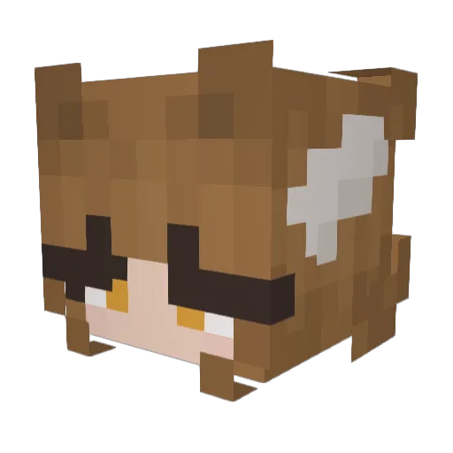 chkin_ Minecraft avatar head, 3D render