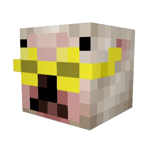 chl1u_ Minecraft avatar head, 3D render