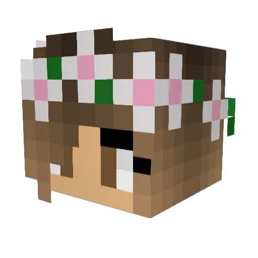 chloezare Minecraft avatar head, 3D render