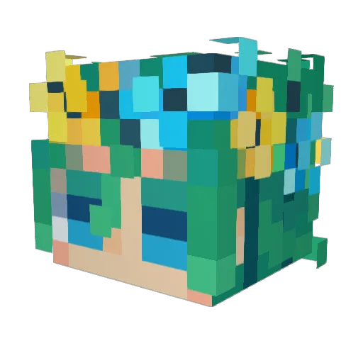 chloroplast___ Minecraft avatar head, 3D render