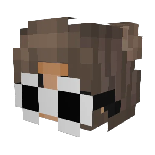 chlue Minecraft avatar head, 3D render