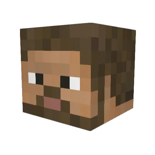 chmury Minecraft avatar head, 3D render