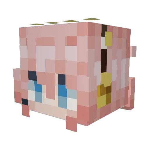 choclatey Minecraft avatar head, 3D render