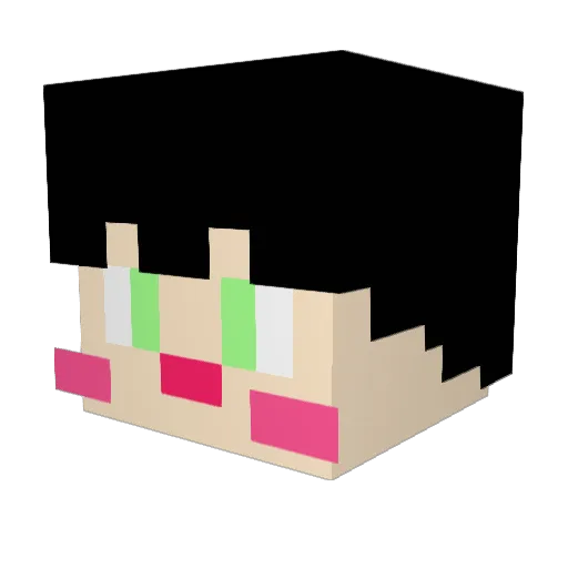 choco_mandu Minecraft avatar head, 3D render