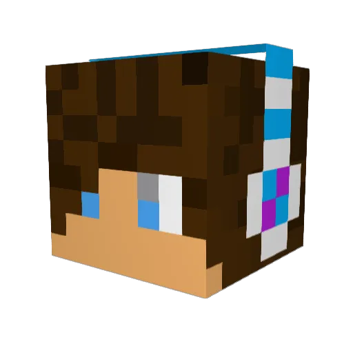 chocobeer Minecraft avatar head, 3D render