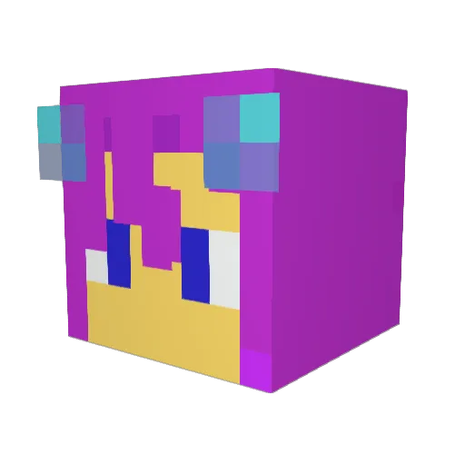 chocora Minecraft avatar head, 3D render