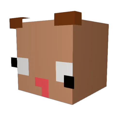 chocosong Minecraft avatar head, 3D render