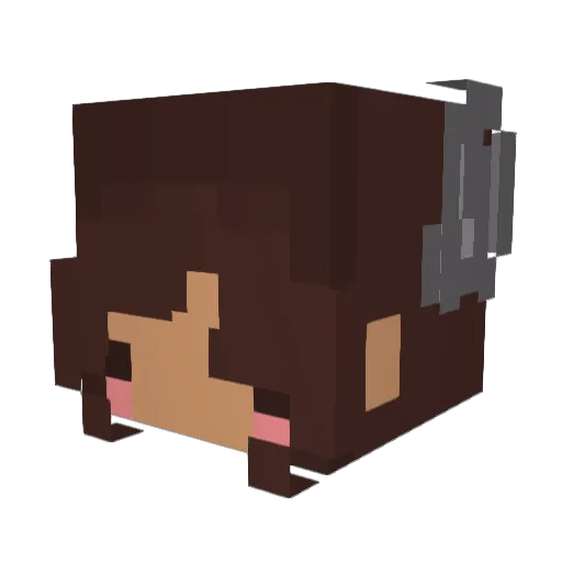 chomiru Minecraft avatar head, 3D render