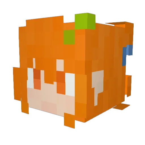 chou_ju Minecraft avatar head, 3D render