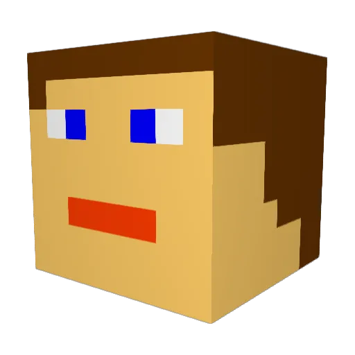 chrbk Minecraft avatar head, 3D render