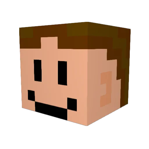 chrisklunk Minecraft avatar head, 3D render
