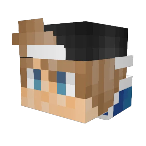chrismik Minecraft avatar head, 3D render