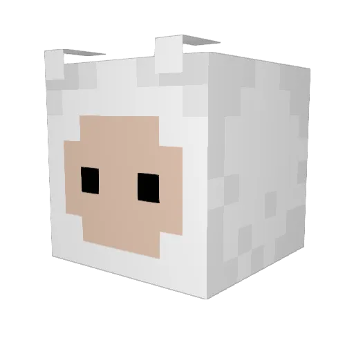 christielou Minecraft avatar head, 3D render