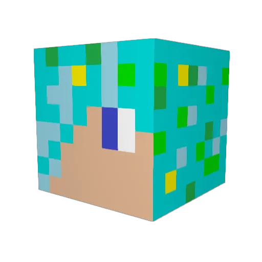 chriswhaas Minecraft avatar head, 3D render