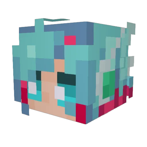 chromacro Minecraft avatar head, 3D render