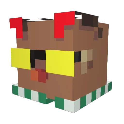 chromakey222 Minecraft avatar head, 3D render