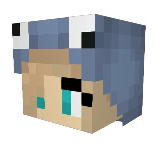 chromblau Minecraft avatar head, 3D render