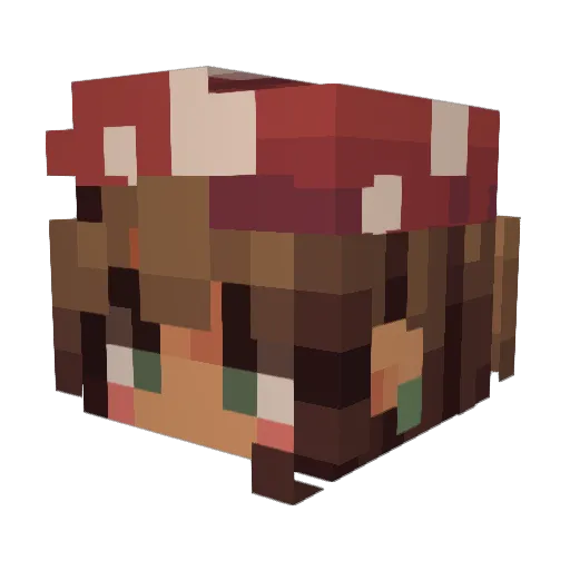 chrryii Minecraft avatar head, 3D render